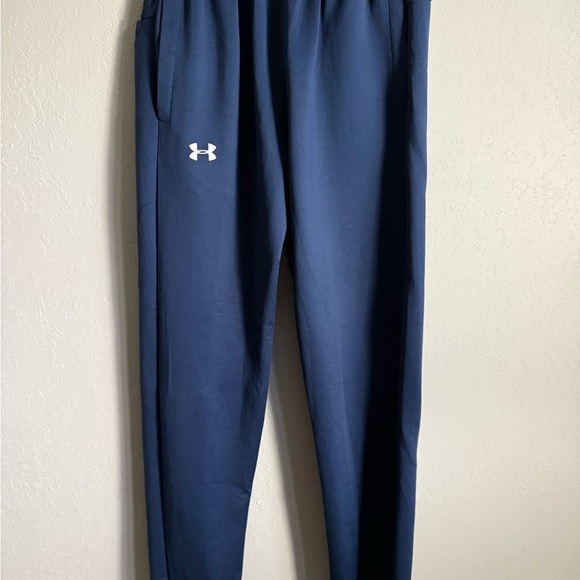 Kids L Navy Under Armour Athletic/Active Wear Loose Fit Sweatpants - Picture 1 of 6